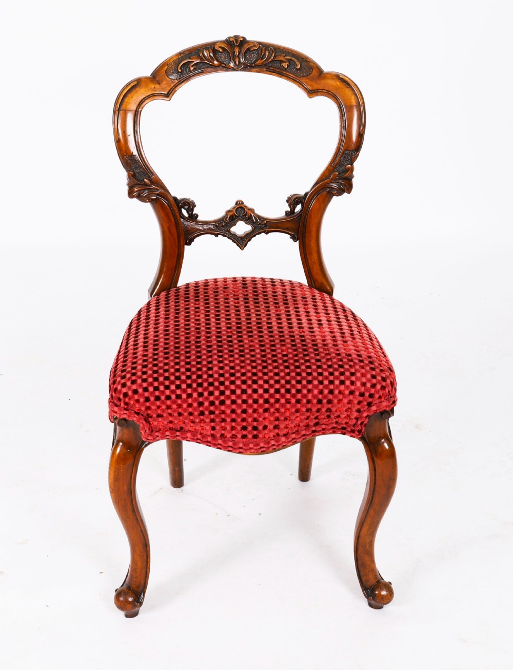 Antique Set of 6 Victorian Walnut Cabriole Dining Chairs 19th C View IV