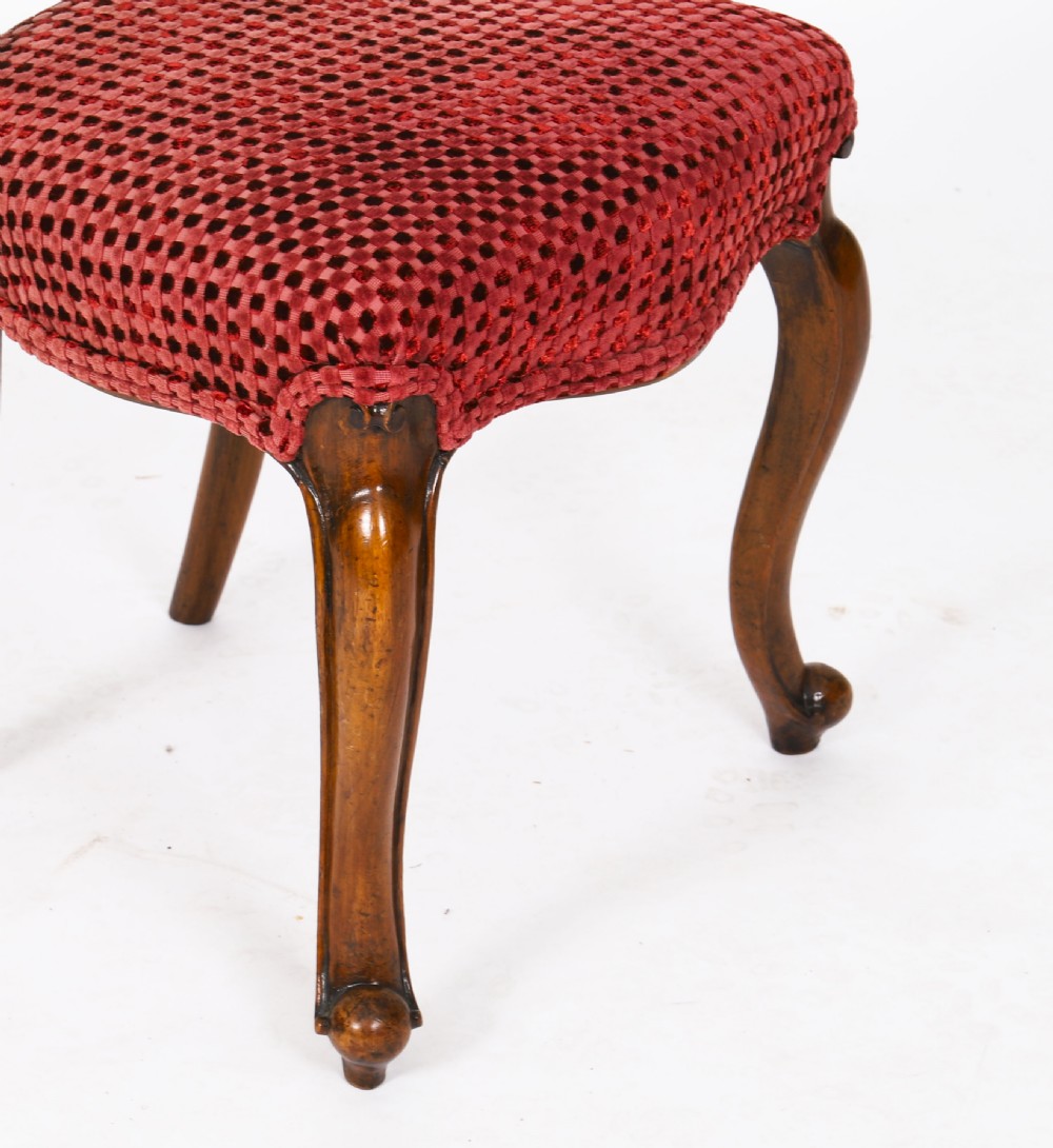 Antique Set of 6 Victorian Walnut Cabriole Dining Chairs 19th C View VII