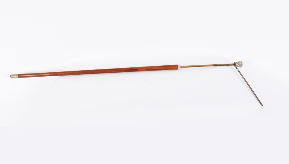 Antique Sterling Silver Internal Horse Measure Walking Cane Stick 19thC 92cm/36