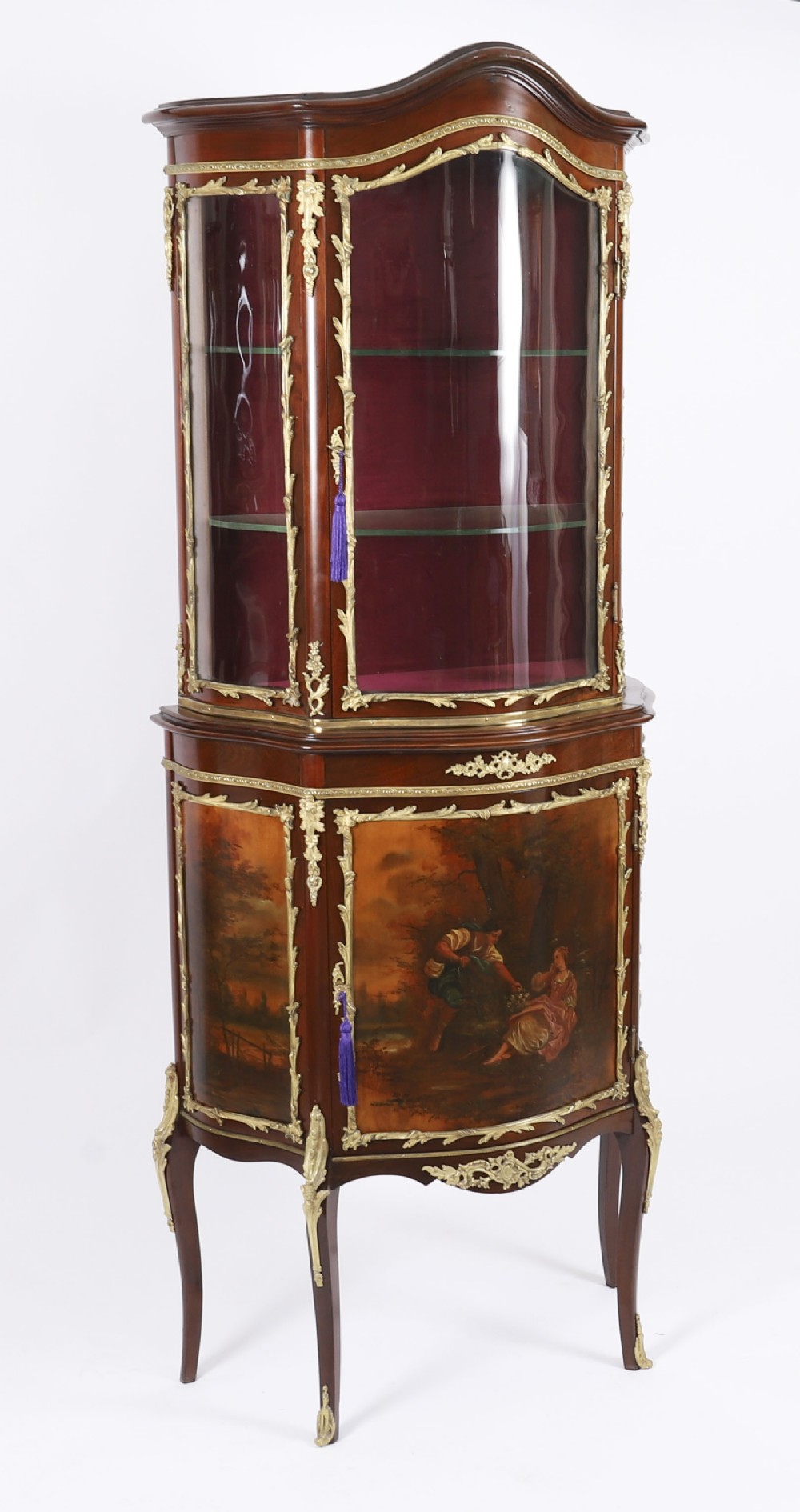 Antique French Vernis Martin Vitrine Display Cabinet C1880 19th C