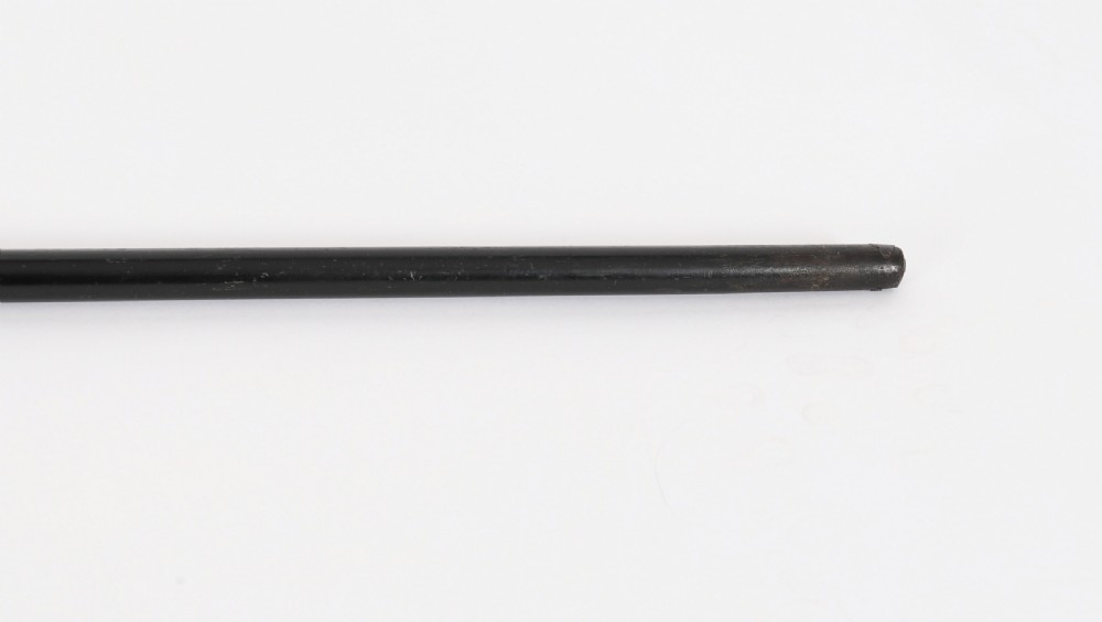 An antique French walking cane featuring a black ebonised shaft and a silver-plated fluted pommel handle. View IX