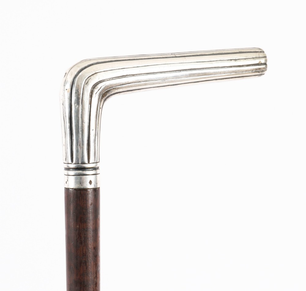 Antique French Silver Walking Cane Stick19th Century 88cm 34.5inch