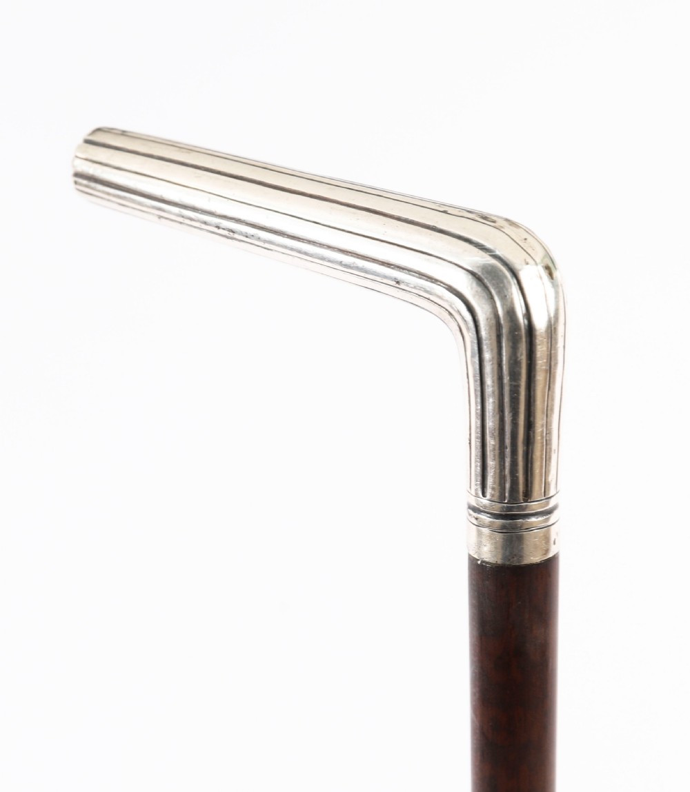Antique French Silver Walking Cane Stick19th Century 88cm 34.5inch View III