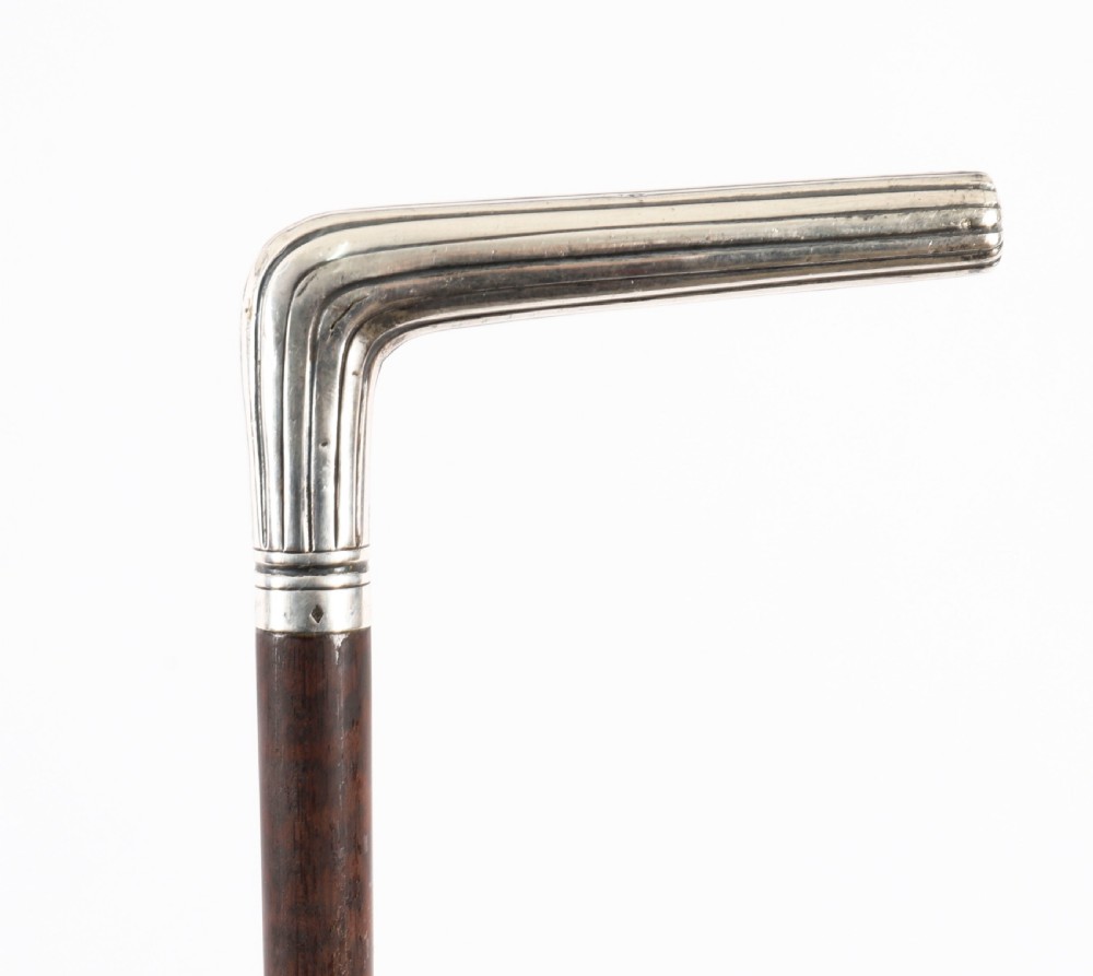 Antique French Silver Walking Cane Stick19th Century 88cm 34.5inch View VII