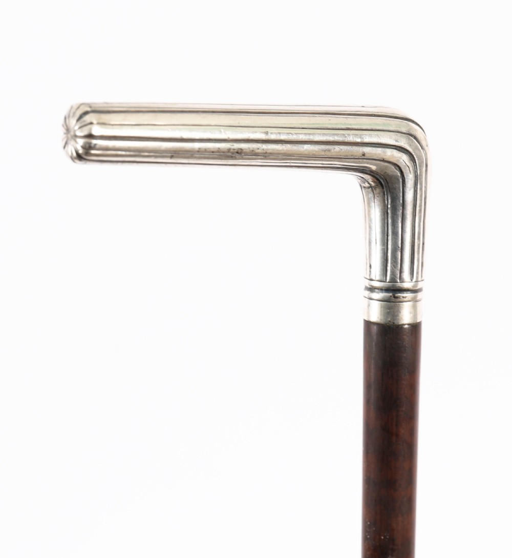 Antique French Silver Walking Cane Stick19th Century 88cm 34.5inch View IX
