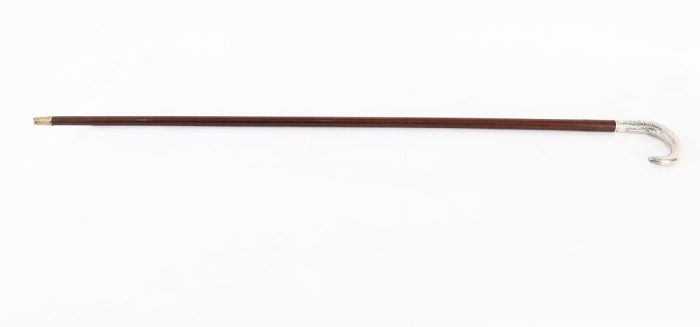 Antique French Silver Walking Cane Stick 19th C 90cm / 35.5 inches View II
