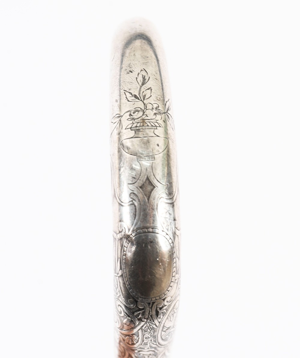 Antique French Silver Walking Cane Stick 19th C 90cm / 35.5 inches View V