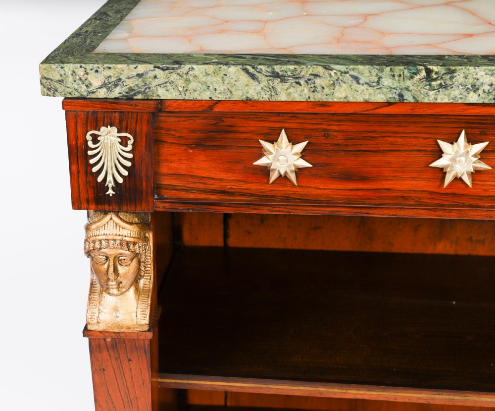 Antique French Empire Marble Top Open Bookcase Mid 19th Century View IX