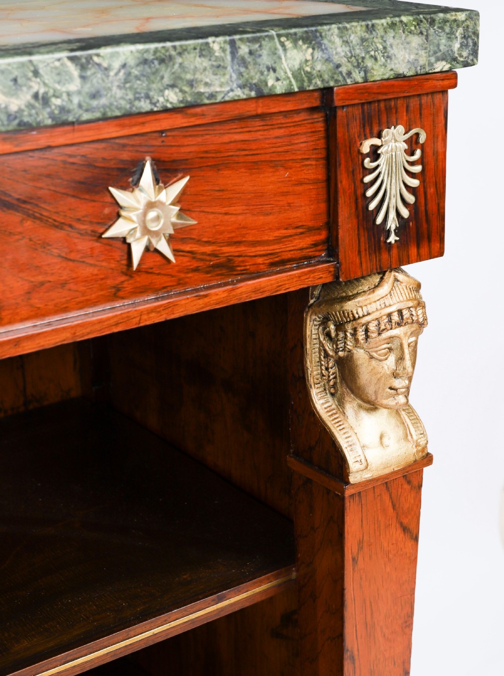 Antique French Empire Marble Top Open Bookcase Mid 19th Century View X