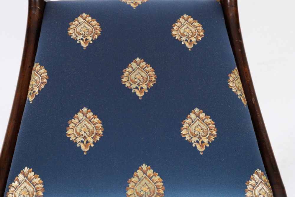 Antique Pair Regency Period Brass Inlaid Bar Back Chairs 19th C C1820 View VII