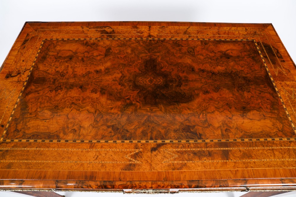Antique Victorian Burr Walnut Writing Table Bureau Plat 19th C View XIII