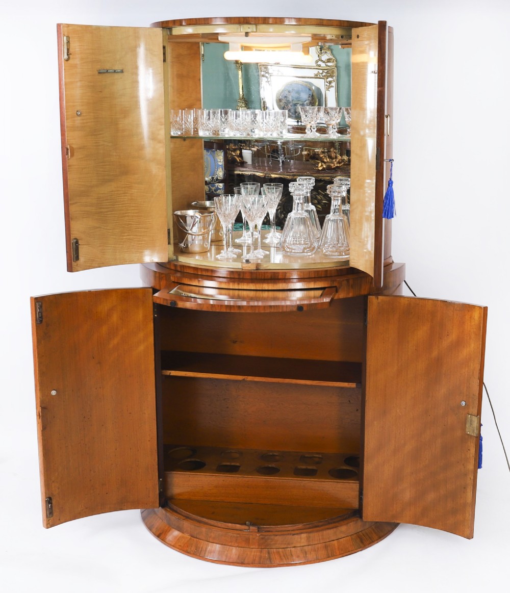 Antique Art Deco Burr Walnut Cocktail Cabinet by Hille C1920 View III