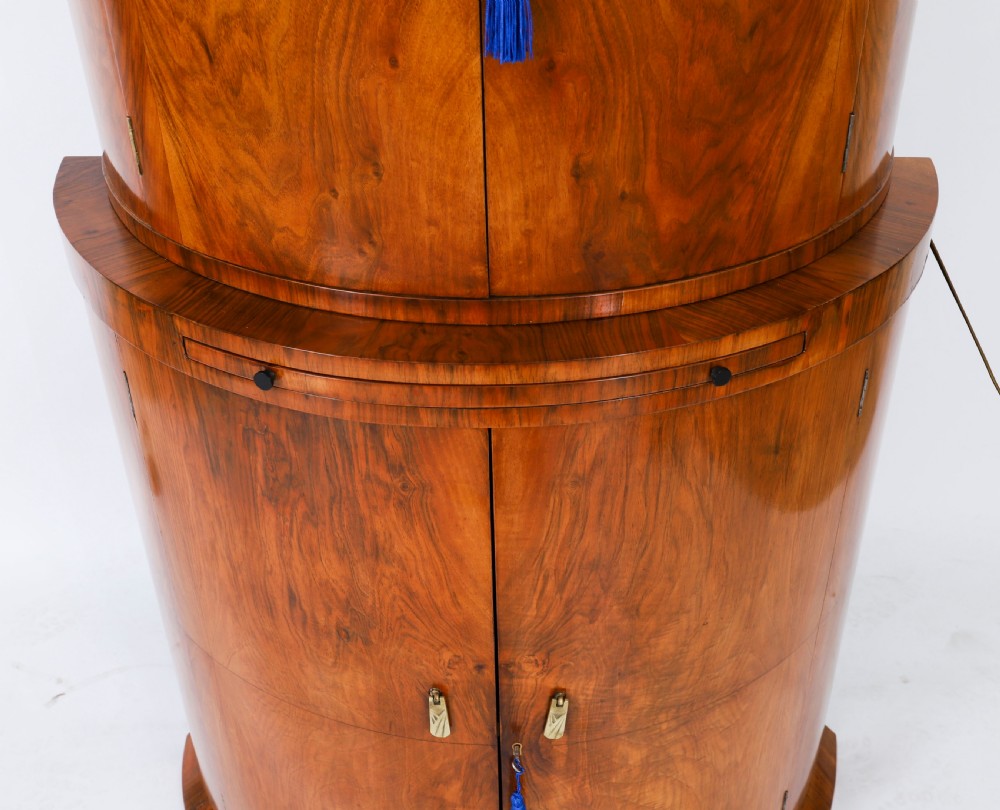 Antique Art Deco Burr Walnut Cocktail Cabinet by Hille C1920 View VII