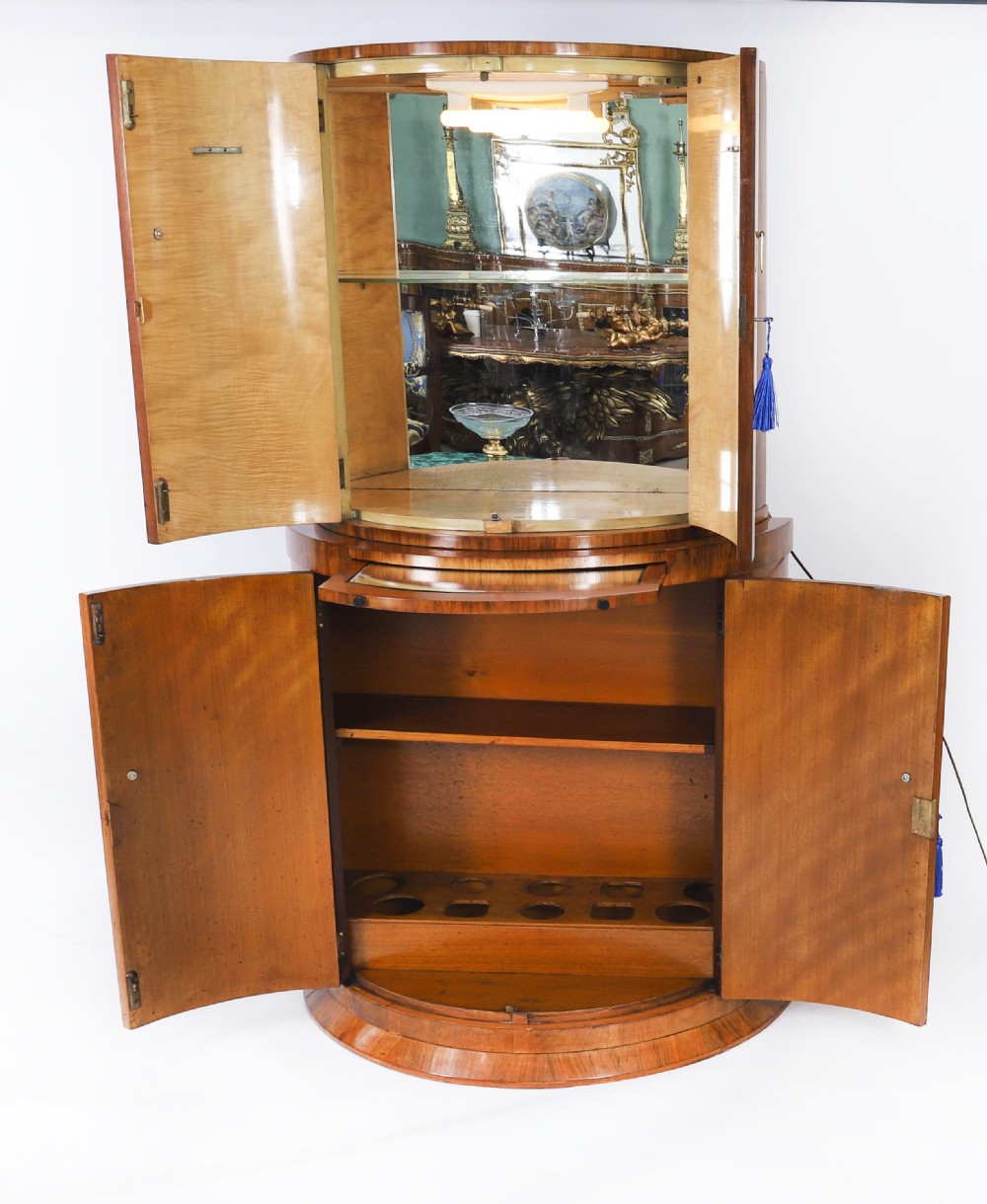 Antique Art Deco Burr Walnut Cocktail Cabinet by Hille C1920 View XII