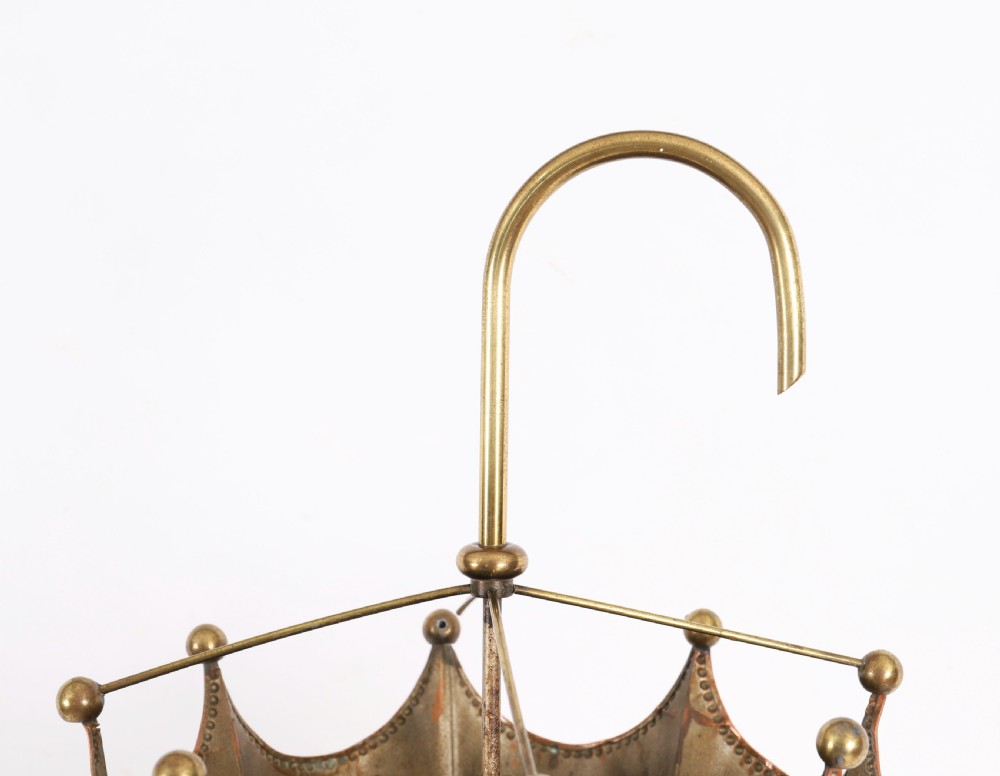 Antique Brass & Copper Umbrella Stand c.1920 View IV