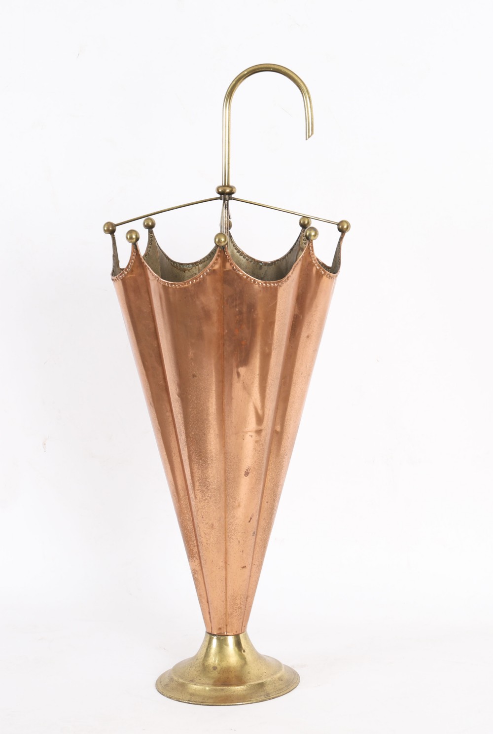 Antique Brass & Copper Umbrella Stand c.1920 View IX