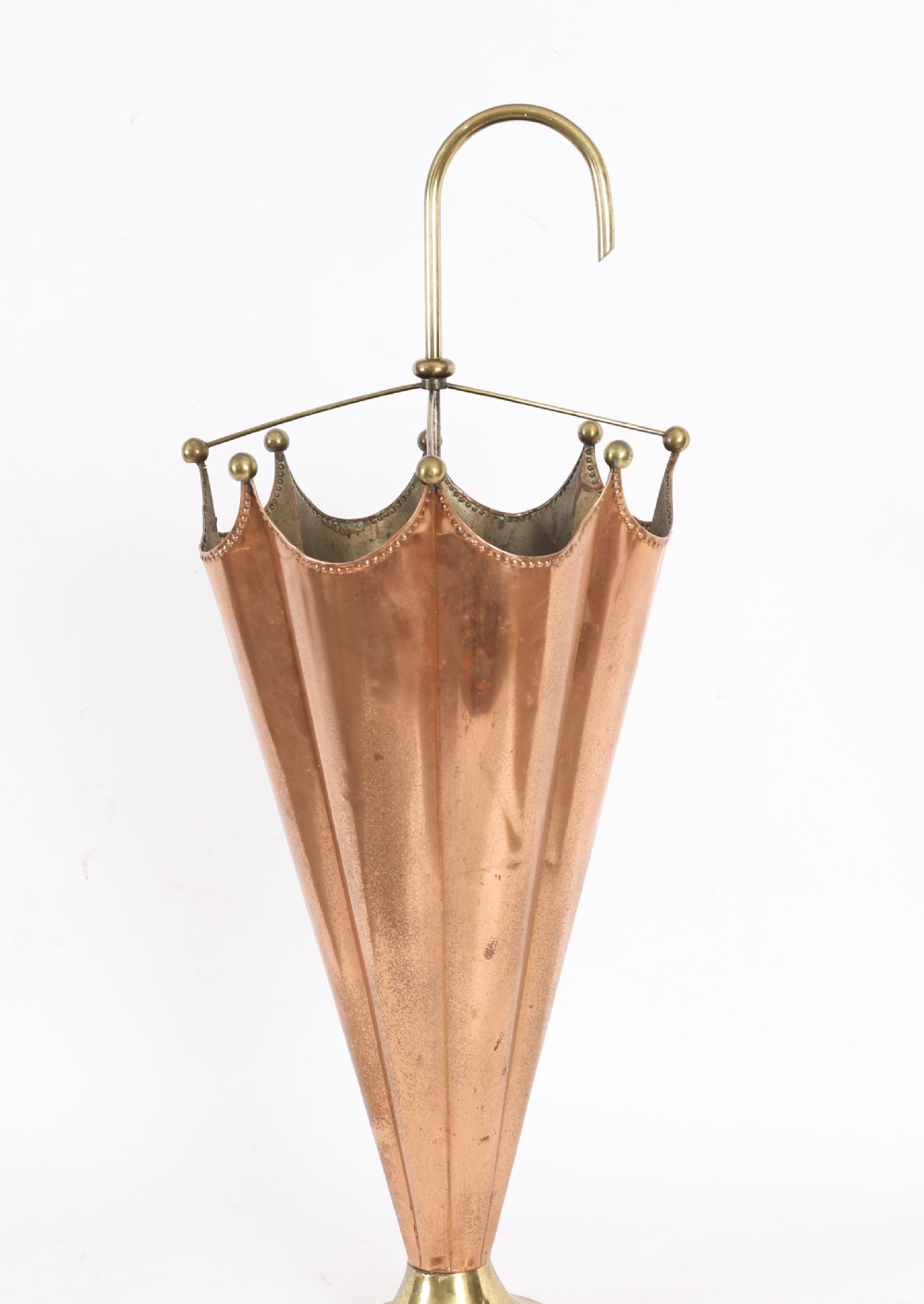 Antique Brass & Copper Umbrella Stand c.1920 View XI