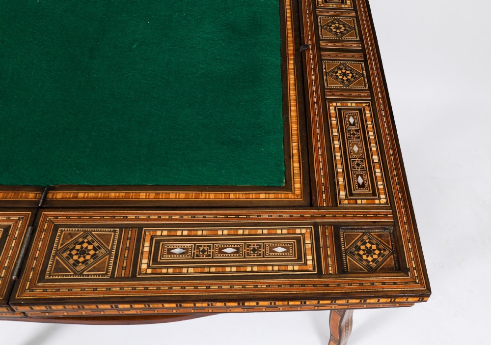 Antique Damascus Syrian Inlaid Card, Chess, Backgammon, Games table 19th C View V