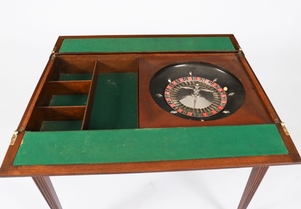 Antique French Oak Games Roulette Table 19th Century View IV