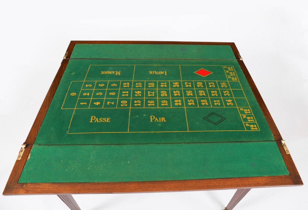 Antique French Oak Games Roulette Table 19th Century View V