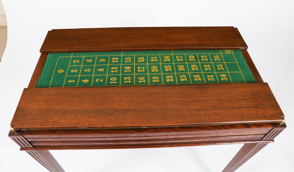 Antique French Oak Games Roulette Table 19th Century View XVI