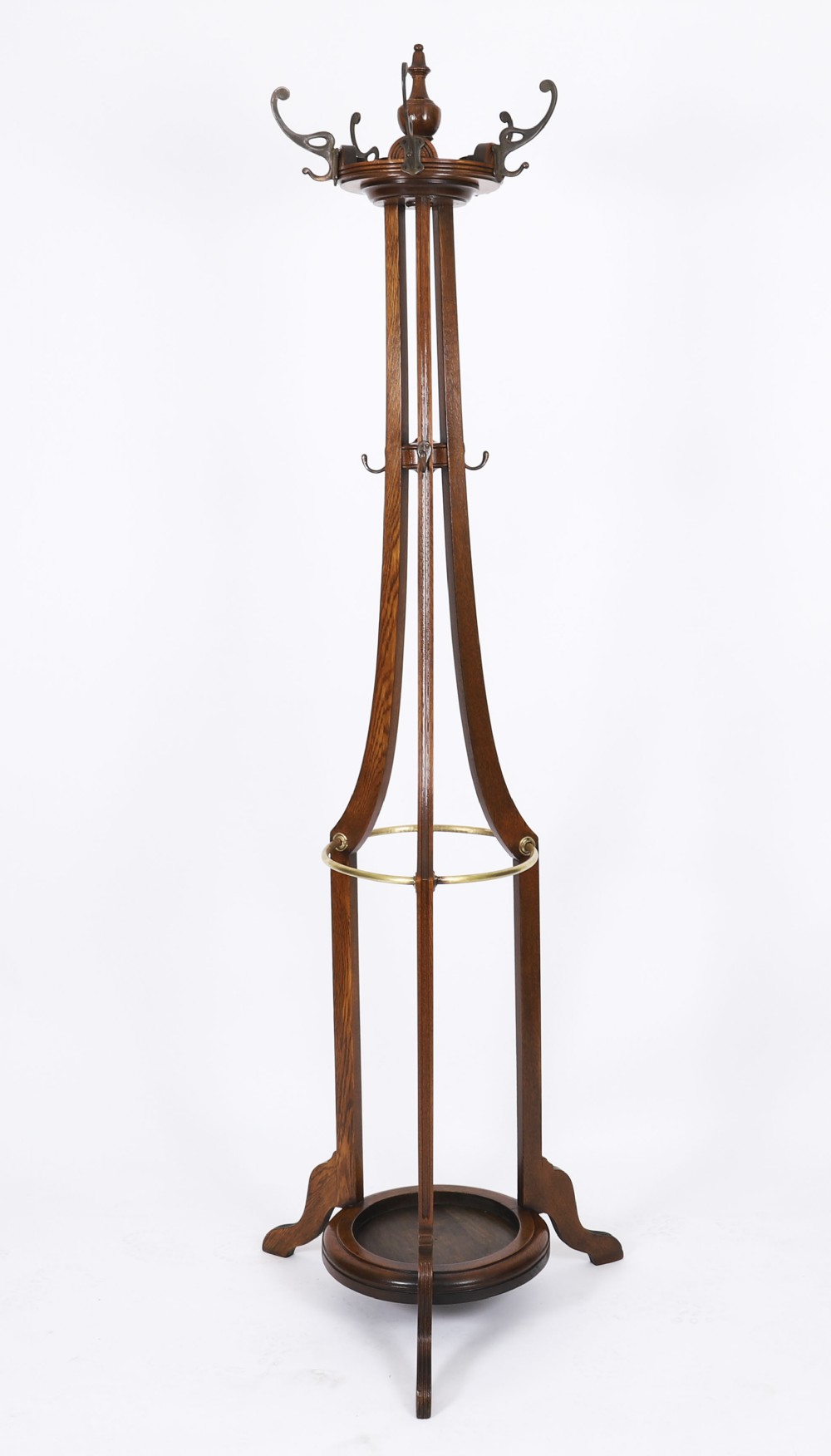 Antique Victorian Oak Hall Umbrella Coat Stand 19th Century