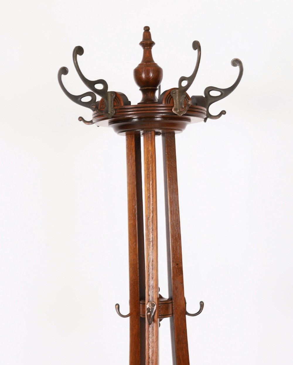 Antique Victorian Oak Hall Umbrella Coat Stand 19th Century View V