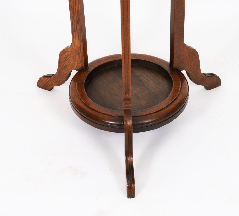 Antique Victorian Oak Hall Umbrella Coat Stand 19th Century View X