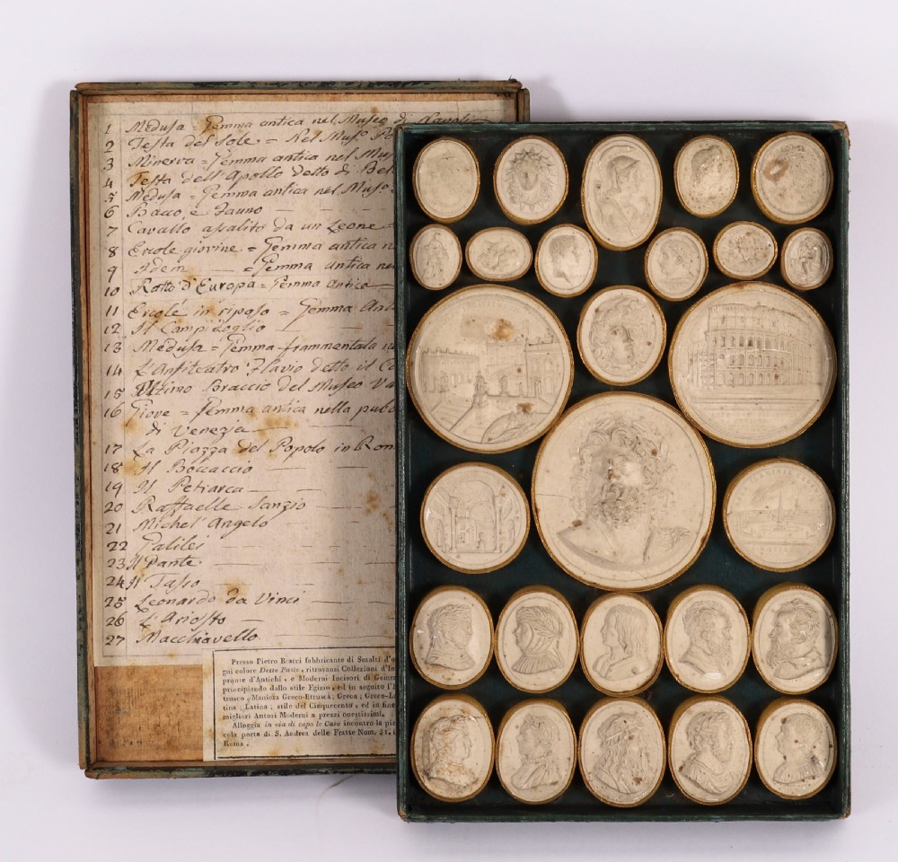 Antique Set Plaster Grand Tour Intaglios Pietro Bracci 18th Century
