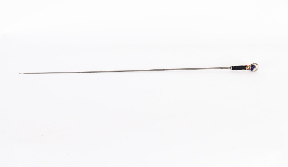Antique French Gold Plate & Porcelain Walking Sword Stick19th C 84cm 33' View VI