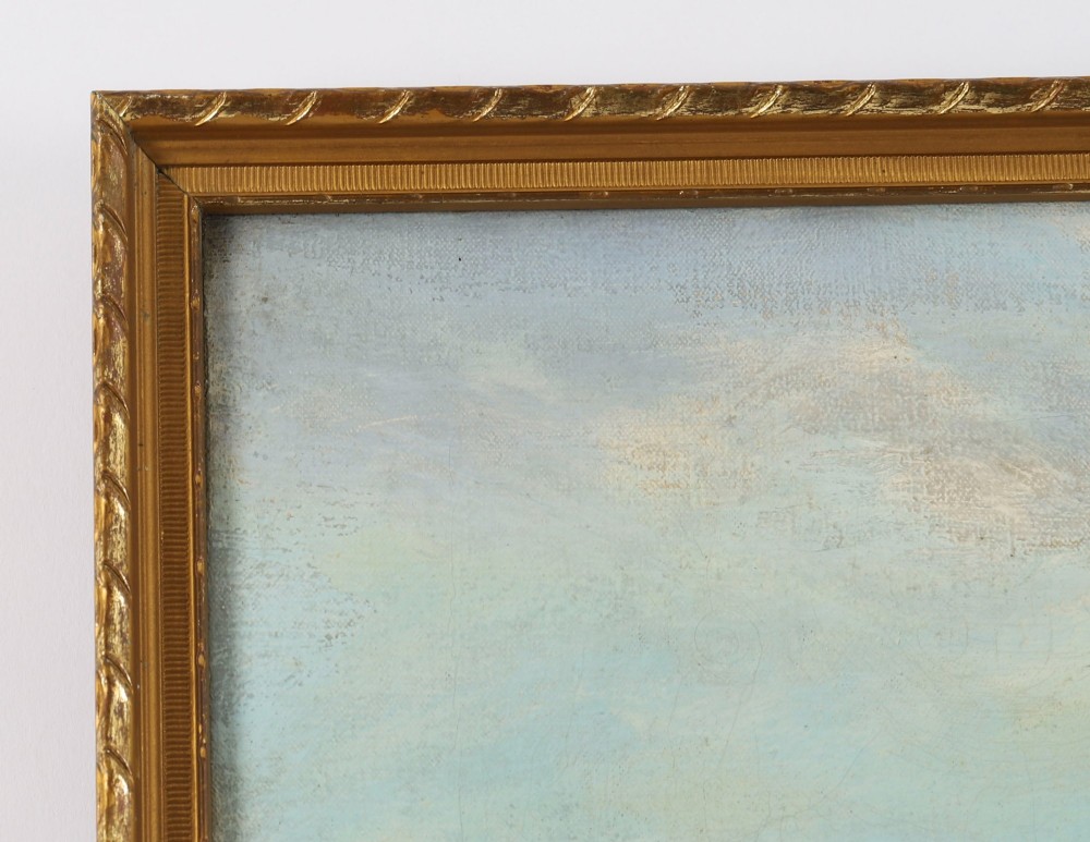 Antique Oil Painting William Langley (English 1852-1922) Beach Scene 19th C View VI