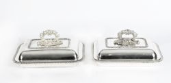 ANTIQUE PAIR ENTREE DISHES MATTHEW LINWOOD C1820 19TH CENTURY