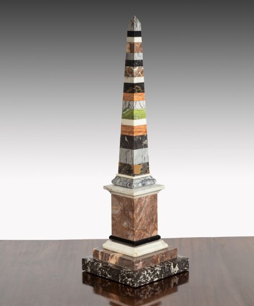 19th Century Grand Tour Specimen Marble Obelisk