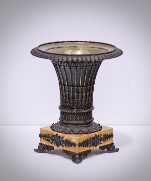 French Charles X Bronze Urn in the Gothic Taste