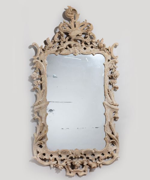 George II Carved & Painted Mirror in the Rococo Taste