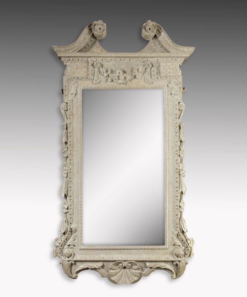 Irish George II Painted Mirror in the Kentian Style