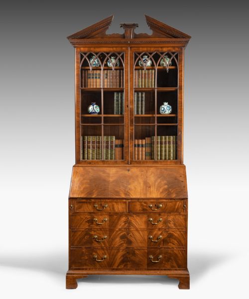 Georgian Mahogany Bureau Bookcase