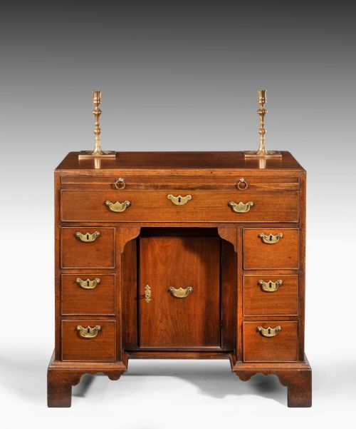 Georgian Mahogany Kneehole Desk with Maker's Label