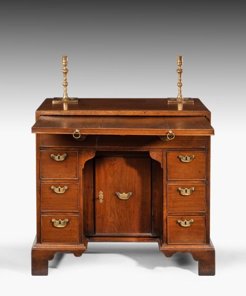 fig 1. Georgian Mahogany Kneehole Desk With Maker's Label