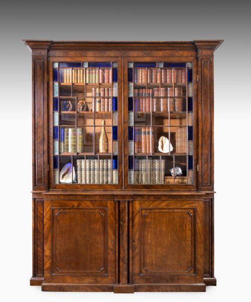 Regency Period Mahogany Two Door Bookcase