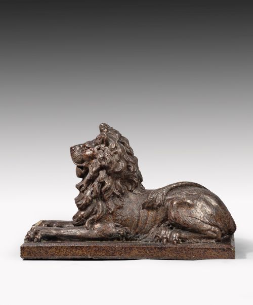 Nineteenth Century Stoneware Lion Sculpture