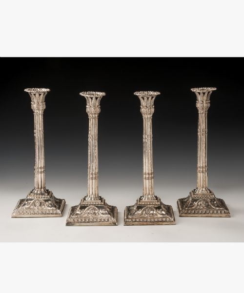 Set of 4 Georgian Silver Candlesticks