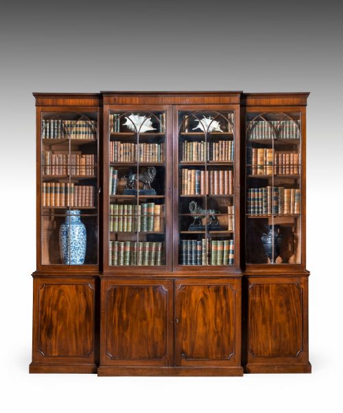 Georgian Mahogany Breakfront Bookcase