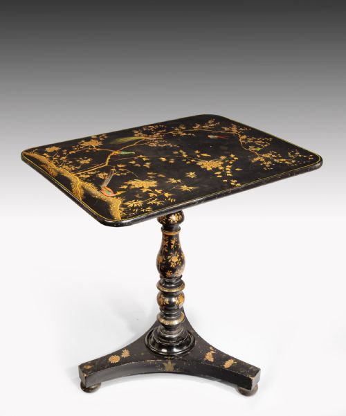 Chinese Export Lacquered Tripod Table