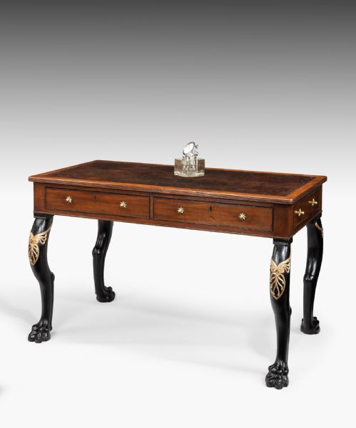 Regency Mahogany Writing Table with Carved Monopodia Legs
