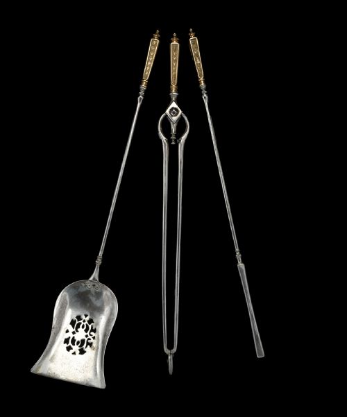 Early Nineteenth Century Brass and Steel Fire Tools