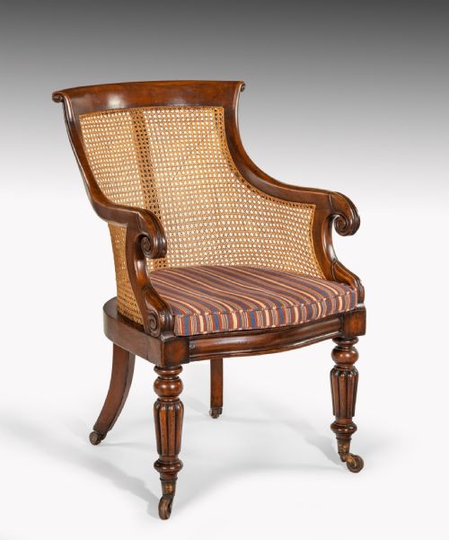 William IV Mahogany Bergere Armchair