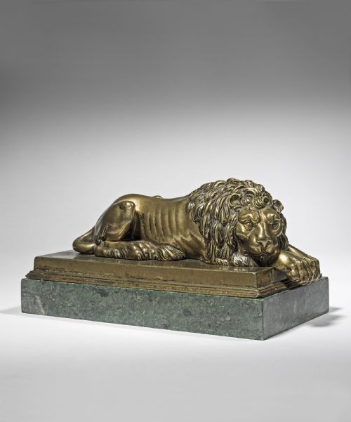 fig 1. Pair of bronze Grand Tour lions after Canova