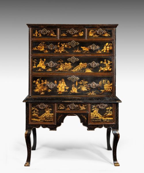 Queen Anne Lacquered Chest on Stand