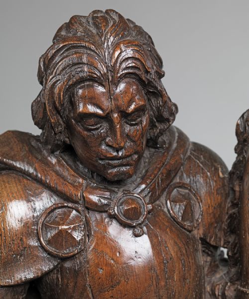 fig 1. Nineteenth Century oak carving of St. George and Dragon